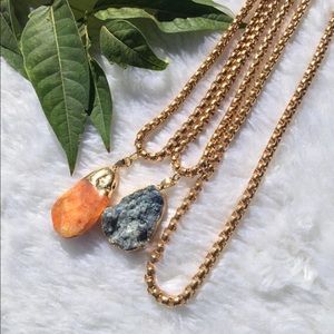 NEW•UNISEXBlue Calcite Healing Rope Chain CCO